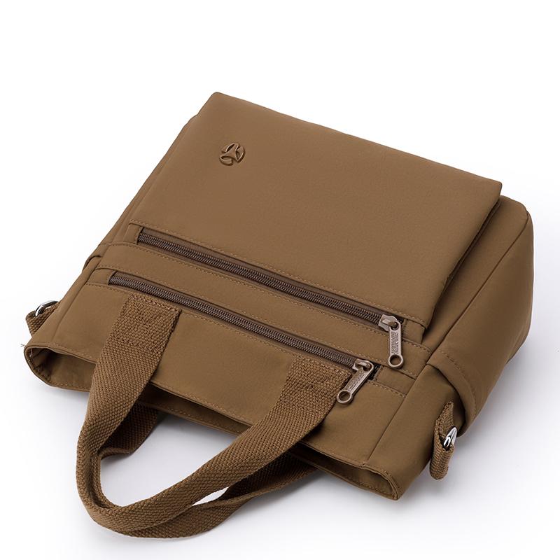 Borsa Tote Versatile in Nylon con Tasche Multiple con Zip Tracolla Regolabile Borsa a Spalla Casual per Donne Quotidiana