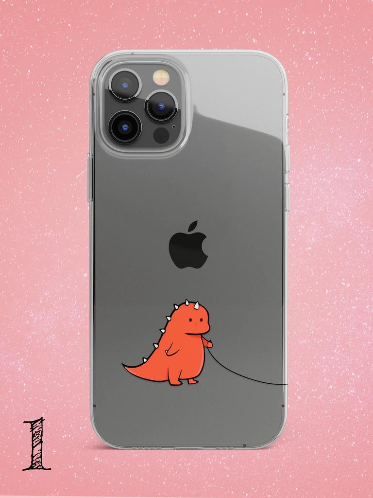 Cute Dino Clear Phone Case for iPhone 13 12 11 14 15 Pro Max Case Mini XR XS Max 7 8 Plus SE Case Silicone Tpu Dinosaur Cover