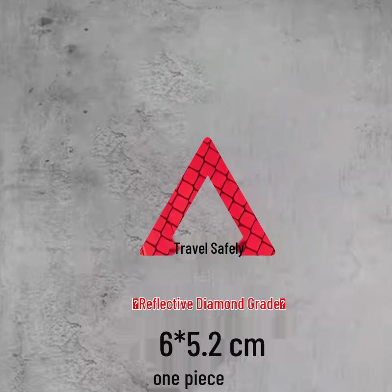 Reflective Triangle Warning Sticker for Electric Motorcycle Helmet