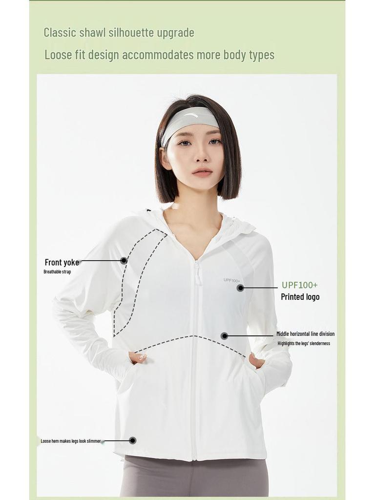 Damska kurtka letnia z czarnym rondem UPF50+ chroniąca przed słońcem