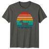 Dog Silhouette Vintage Retro Sunset TShirt Terrier Dogs Birthday