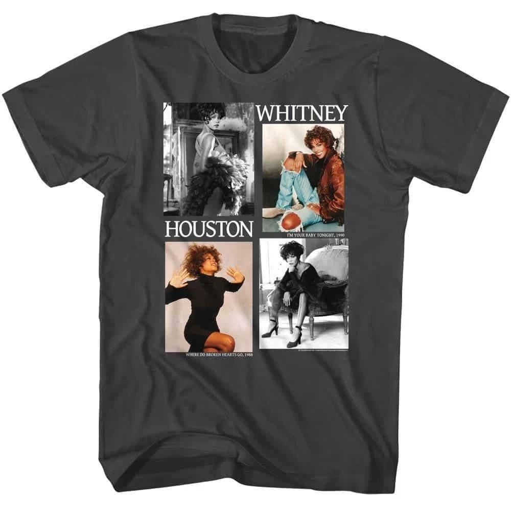 Whitney Houston Discography Men s Gray T Shirt S