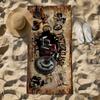 Vintage Klassisches Motorrad Print Strandtuch Schnelltrocknend Mikrofaser Sandfrei Saugfähig Waschbar für Biker Pool Reisen