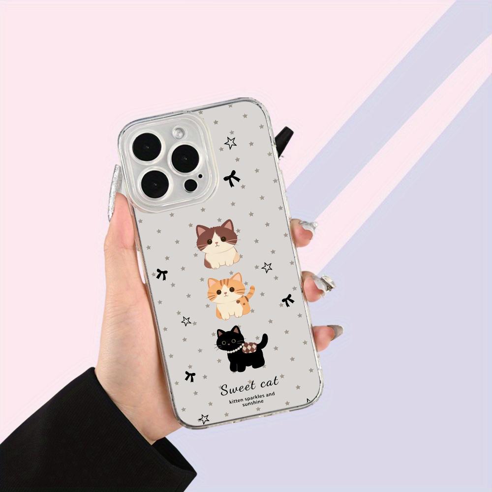 Cat Star TPU transparent phone case suitable for iPhone 17 16 15 14 13 12 11 Pro/Max/Plus anti drop and shockproof back cover