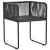 Maison Exclusive - Chaises d'extérieur lot de 6 avec oreillers Résine tressée Noir