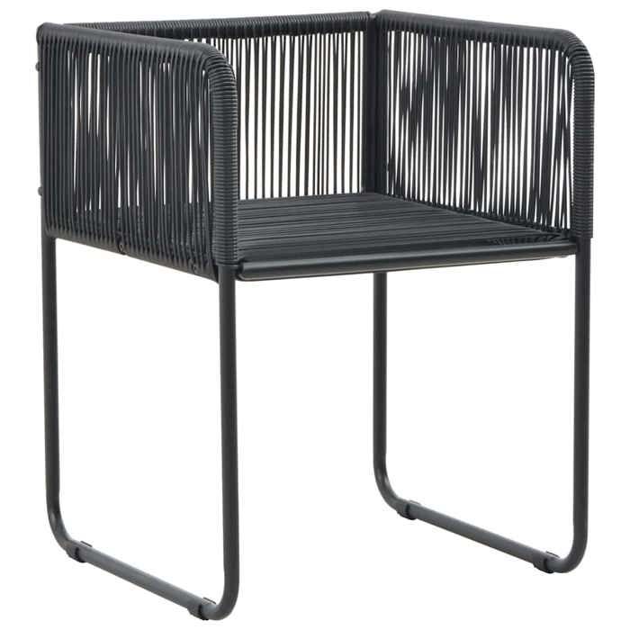 Maison Exclusive - Chaises d'extérieur lot de 6 avec oreillers Résine tressée Noir