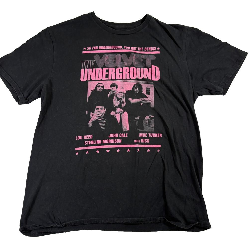 Графическая футболка The Velvet Underground; Блэкпинк Группа ; Винтажная мужская/унисекс футболка в стиле гранж 90-х L
