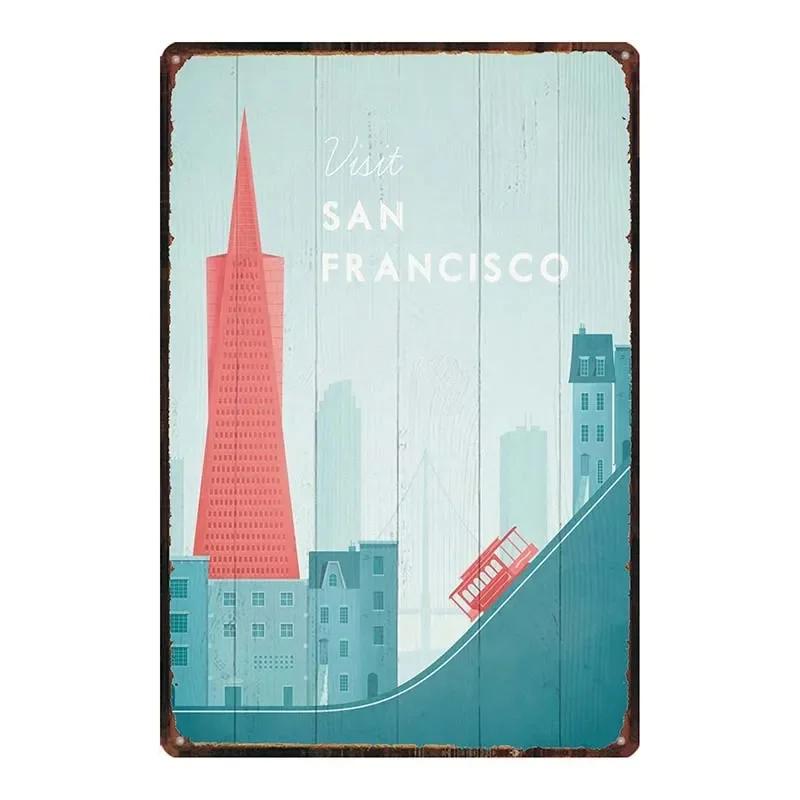 Vintage Paris Champagne Metal Tin Sign Wine Travel Souvenir Wall Art for Bar Restaurant Home Decor xCM