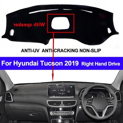 Pokrywa deski rozdzielczej samochodu mata na deskę rozdzielczą Anti-Sun dla Hyundai Tucson 2019 z głośnikiem pyłoszczelna podkładka na deskę rozdzielczą RHD parasol przeciwsłoneczny dywan