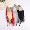 Golden Feather Colored Goose Feather Spray Gold Hard Big Floating Feather Jewelry Accessories Whole Face Semi-Golden Diy Handmade Decoration