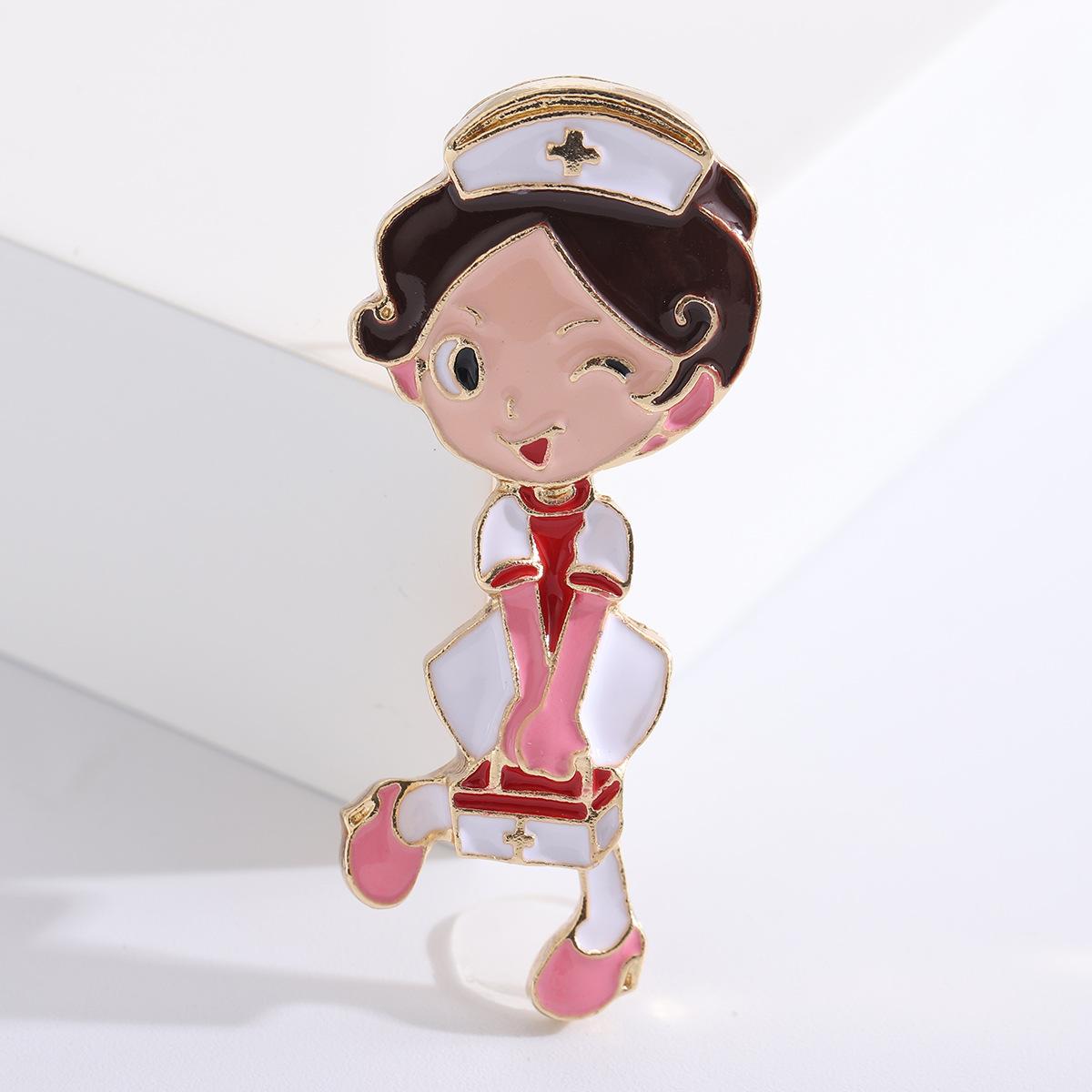 Модная мультяшная личность сплав капающая брошь медсестры, креативный стиль работников здравоохранения