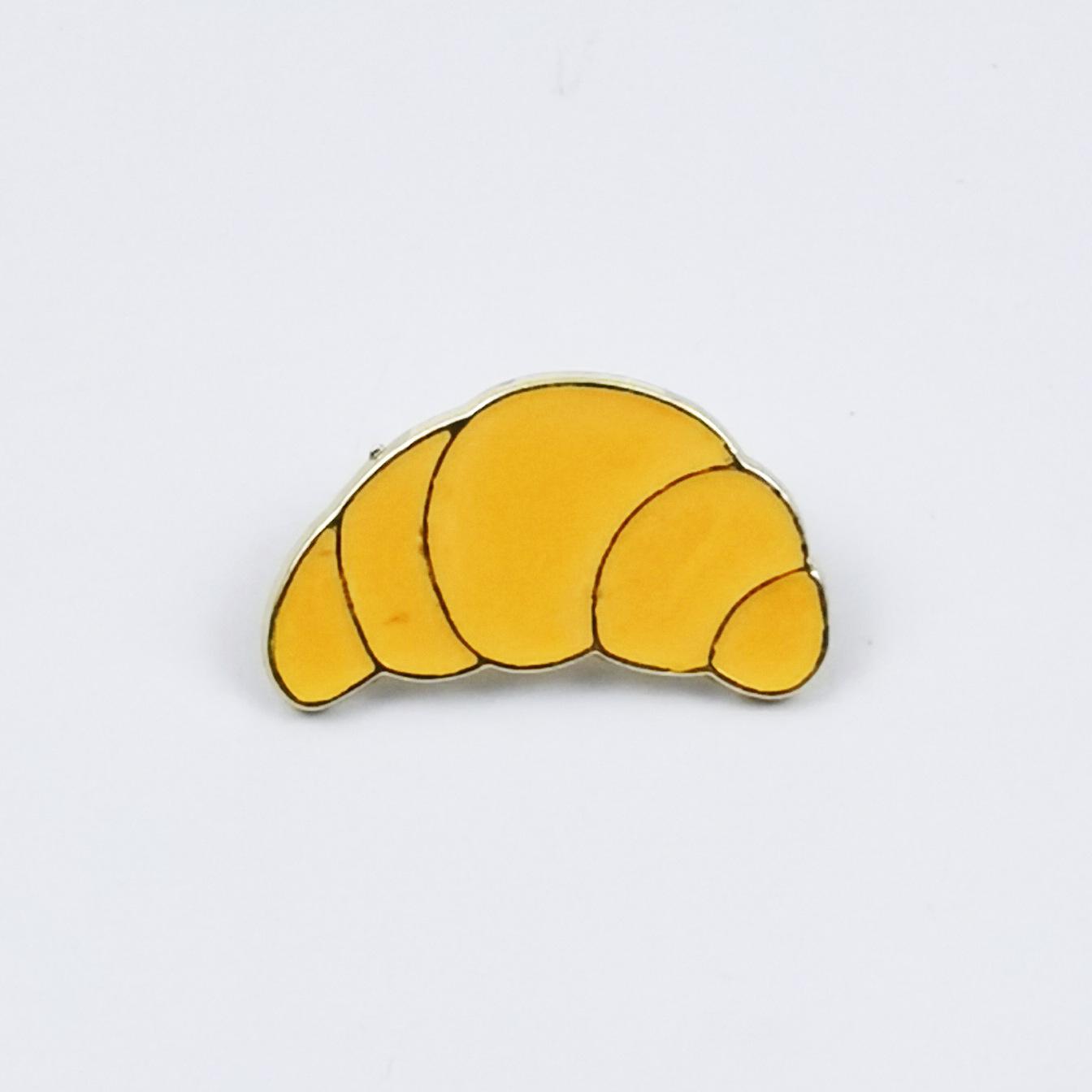 Cartoon Bread Decorative Brooch - Creative Drip Oil Alloy Badge for Kids  Clothing Accessories