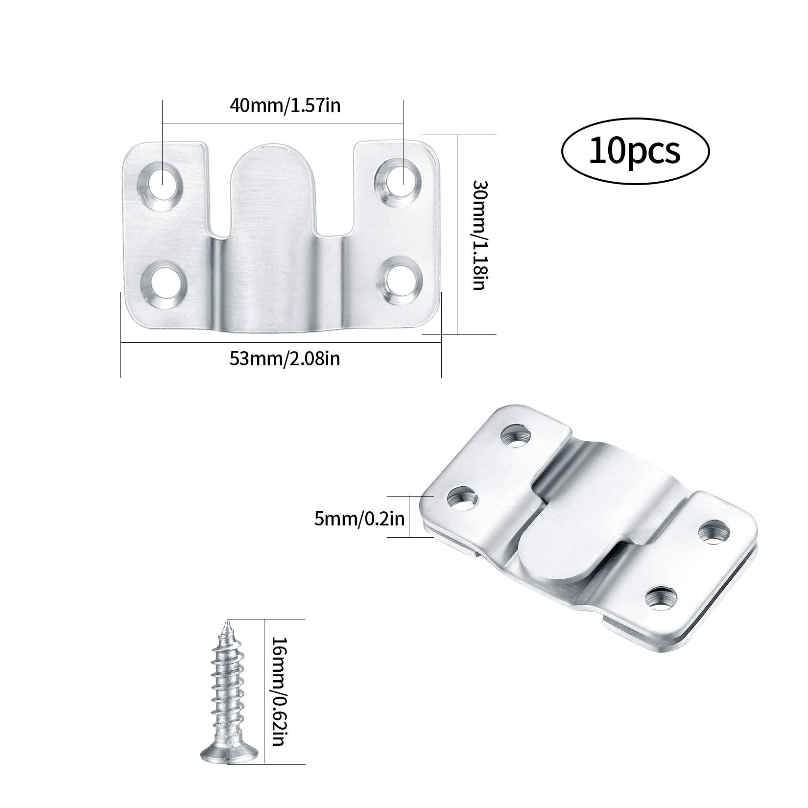 

10 Pcs Flush Concealed Mount Bracket, Heavy Duty Interlocking Hang Brackets Furniture Connector for Photos, Mirrors, 10 Pcs