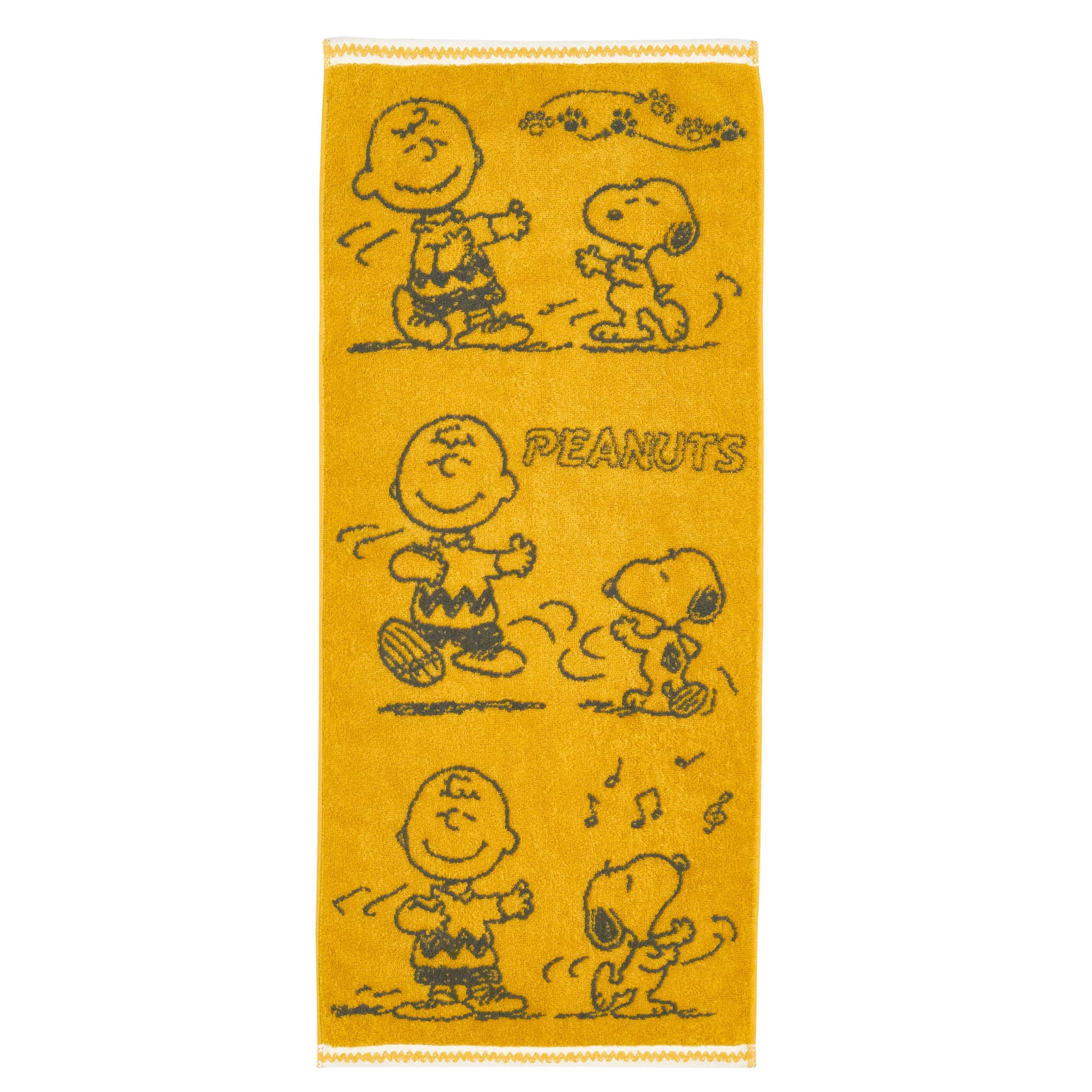 

Nishikawa Snoopy Face Charlie Made in Dance Towel, 34x80cm, Washable, 100% Cotton, Brown, Japan, Yellow, XT25136671, PN5652TW,