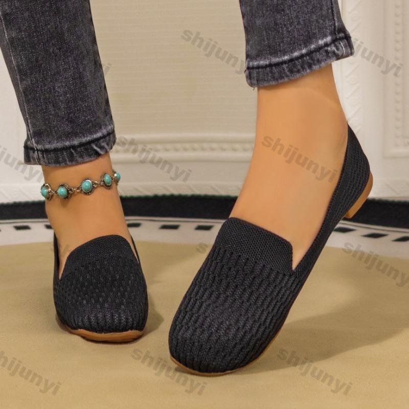 Fashion Women's Mesh Shoes 2025 Spring Summer New Breathable Lightweight Comfortable Non Slip Casual Shoes Fashion Slip on Vintage Flats