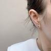 Korean Rhinestone H-Letter Mosquito Coil Ear Clips – Trendy, Simple, Fashionable Earrings