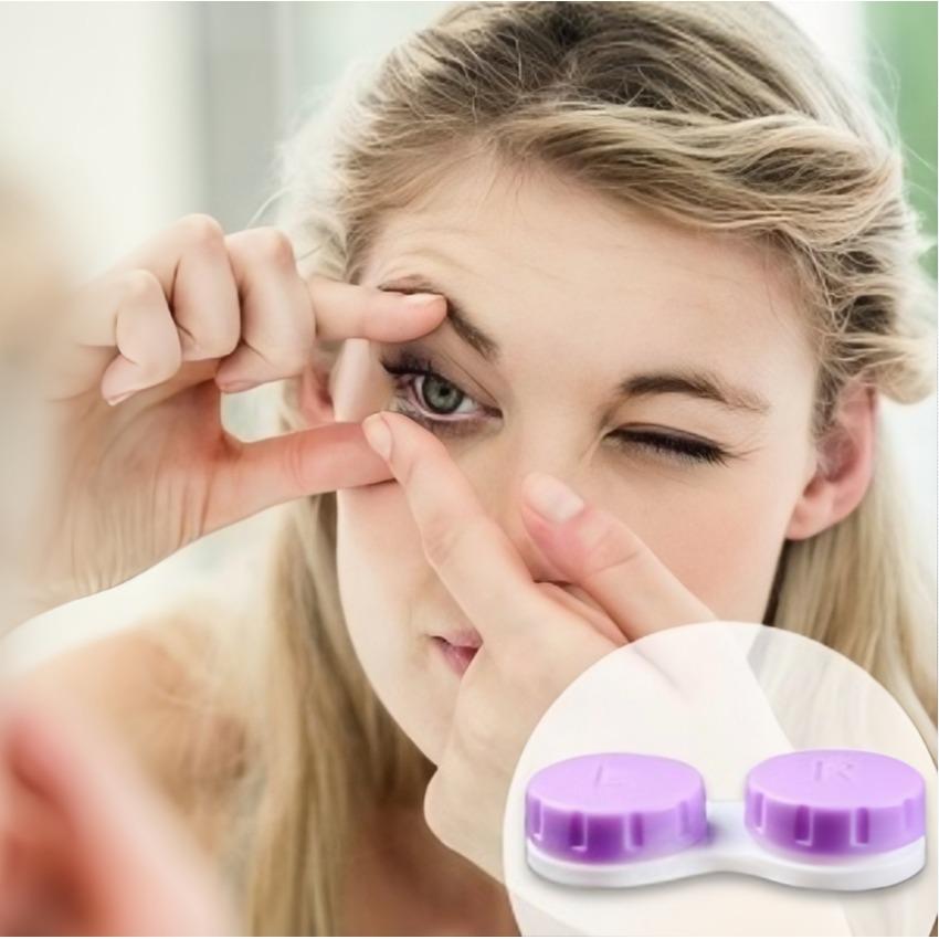 1/4pcs Color Contact Lenses Box Left/Right Eyes Mini Travel Kit Holder Contact Lens Case Container Portable Eyewear Accessories
