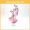 Plum Blossom Bonsai Decorative Pot With Faux Flower For Home Decor And Photography