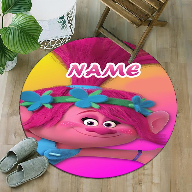 Customizable T-Trolls3 Round Non-Slip Carpet - Ideal for Garden, Picnic, Office, Perfect for Decoration, Suitable For All Seasons