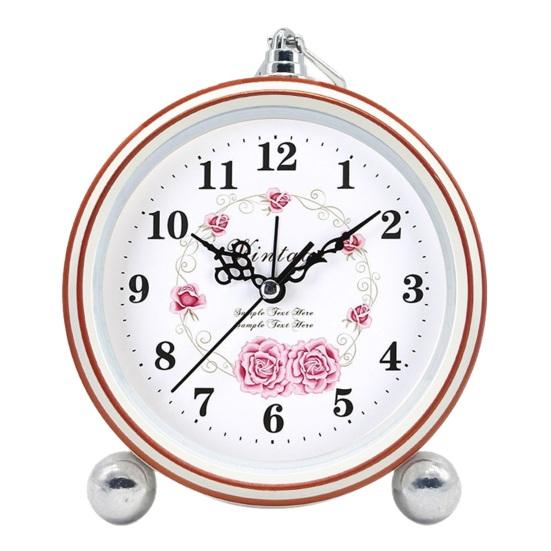 Vintage Metall Analoger Wecker Großes Display Tickenlos Leise Batteriebetrieben Schlafzimmer Retro Schreibtisch Quarz Uhr Kinder Schüler Geburtstagsgeschenk