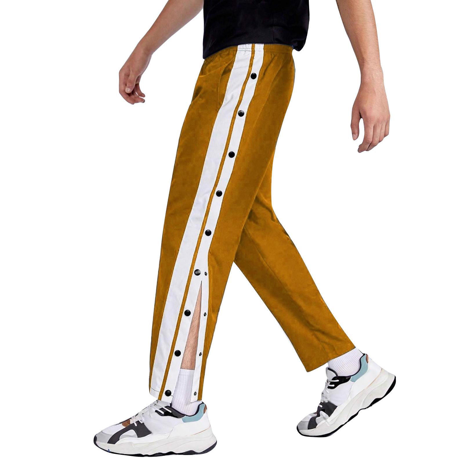 

Men s Colorblock Buttoned Basketball Pants Men s Outdoor Sports Casual Pants XL хаки