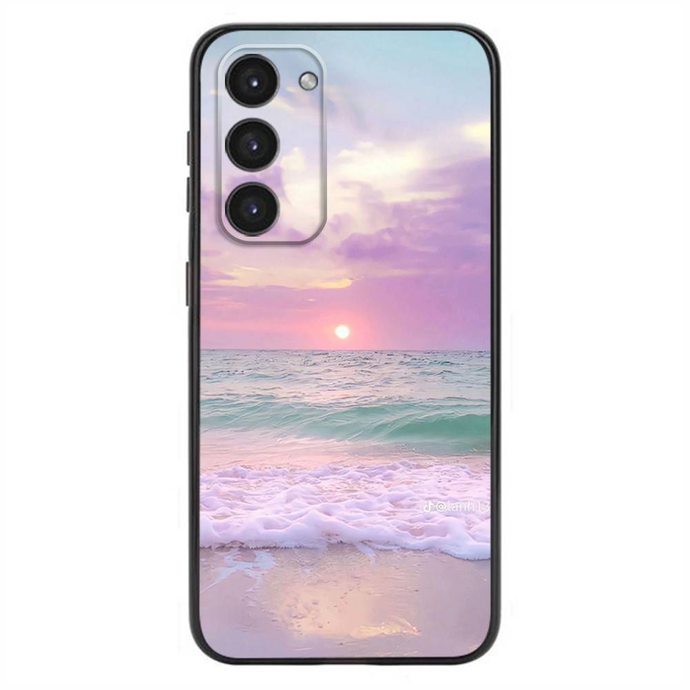 Sunset Silicone Phone Case For Samsung Galaxy A20,21s,22,31,32,52,53,72,73,80,91 Soft Liquid Silicone Black Cover SamsungA134G