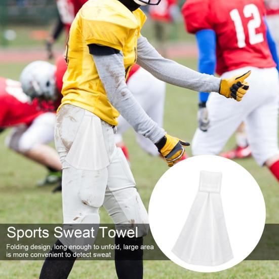 Football Field Towel with Hook & Loop Fastener Portable Closed Football Accessories Super Water Absorption Sports Sweat Cotton