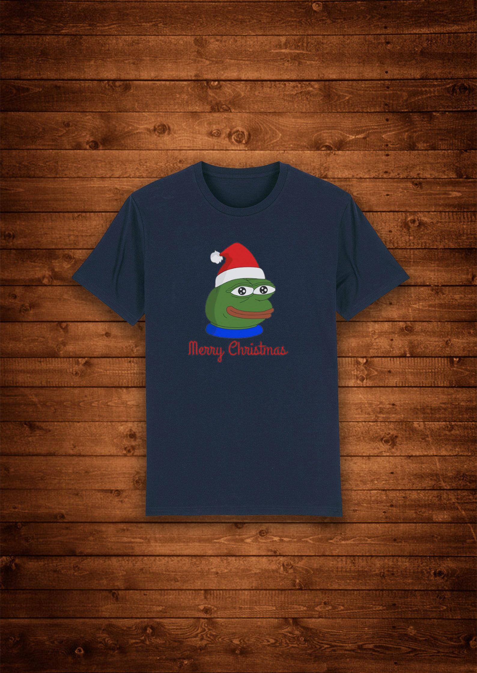 Christmas Pepe The Frog Meme / T shirt Unique Design Street Wear Art Urban Graphic Tees Top XL