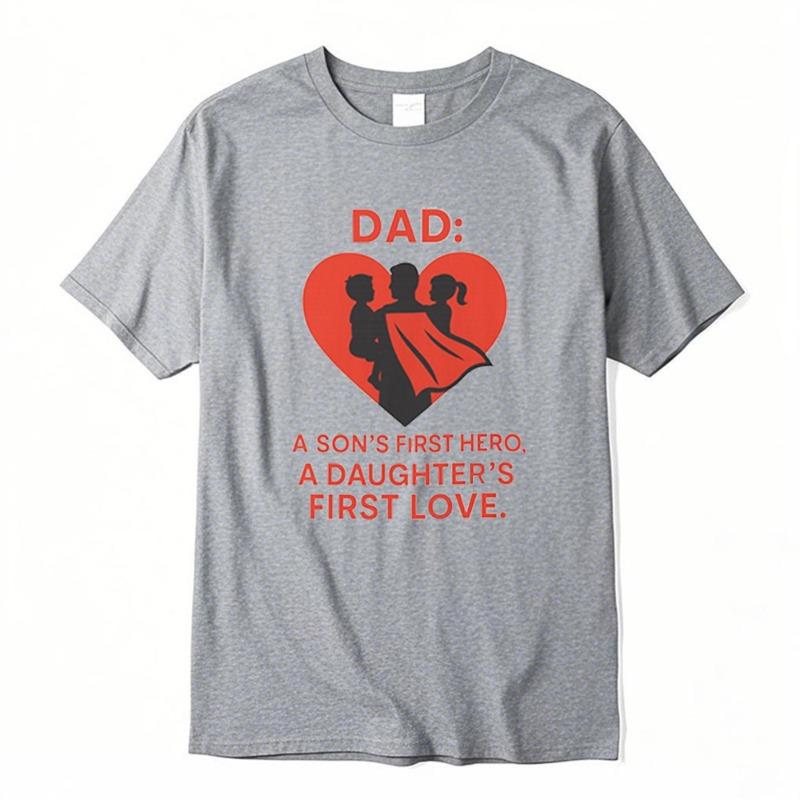 Dad Hero A SONS FIRST HERQA DAUGHTER FIRST LOVE T Shirt Fathers Day Gift Unisex Tees Family Camisetas Cotton Loungewear Tops