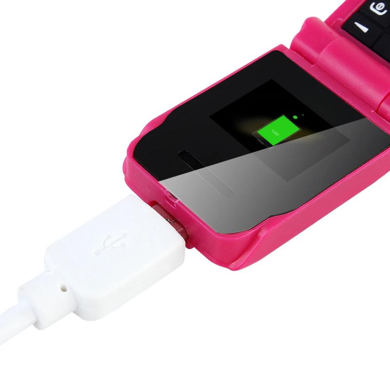 0,66" Mini Flip Mobiltelefon Minste klapptelefon FM Trådløs Bluetooth 3.0 Oppringer Handsfree Øretelefon Enkelt SIM-kort telefon