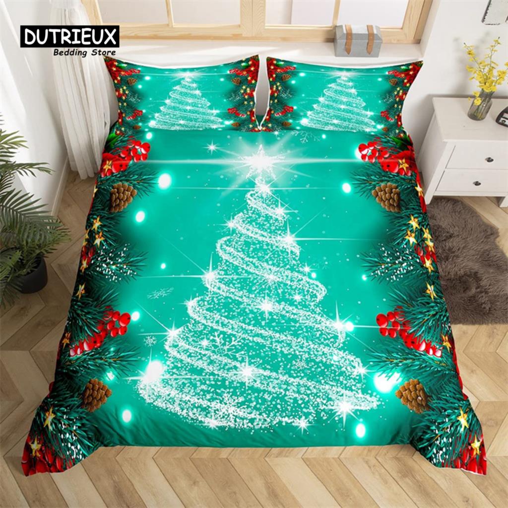 Christmas Tree Duvet Cover Set Christmas Theme Bedding Set Soft Comfortable Breathable Duvet Cover For Bedroom Guest Room