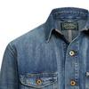 Polo Ralph Lauren FW22 Solid Color Washed Distressed Pocket Decorated Single-Breasted Casual Long Sleeve Denim Jacket Men jackets Blue MNPOOTW16020881