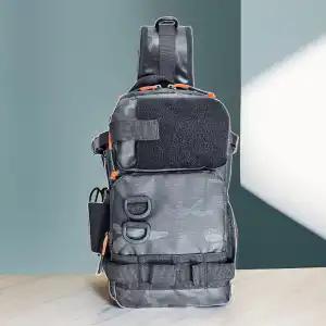 New Lure Box Gear Storage Bag Fishing Tackle Backpack Fanny Pack for Men Fly Fishing Backpack with Rod Holder Sling Shoulder Bag