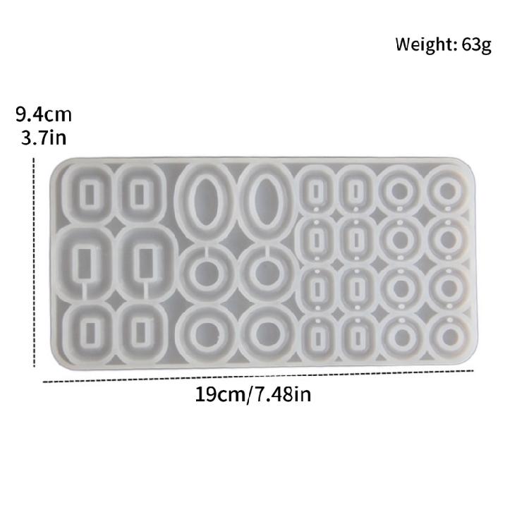 Flexible Silicone Moulds Jewelry Accessories Moulds Silicone Texture for Hand-Making Multi Circle Earrings and Keychain