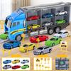 Construction Truck Vehicle Toy Set For Kids Alloy Carrier Truck Push And Go Vehicle Car Toys Birthday Gifts For Boys Girls