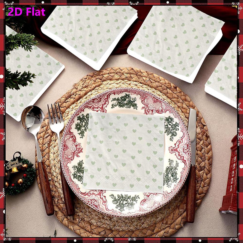 20pcs Disposable Napkins with Love Pattern Print for Wedding,Parties,and Daily Use for Thanksgiving Fall Christmas Table Decoration