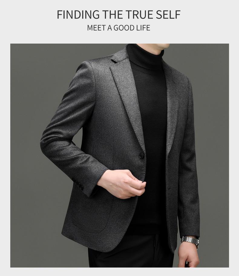 Herren Leichter Luxus Wollanzug - Schlank geschnittene Jacke für Herbst/Winter
