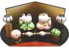 Hinamatsuri Cute cat Hina dolls [Cat Set] [Hand-painted ceramic]