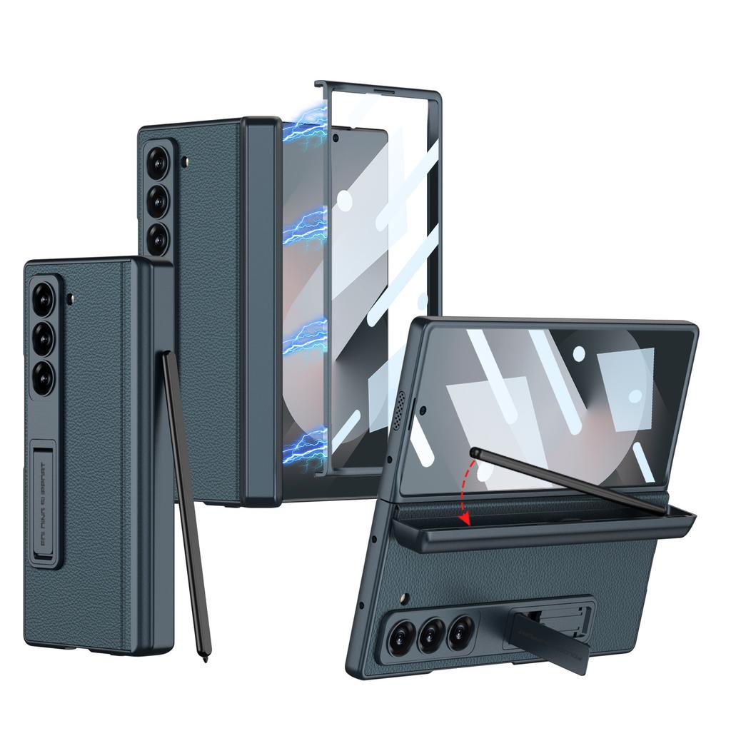 Suitable for Samsung Fold6 Mobile Phone Case Full Inclusive Anti Fall Magnetic Suction Hinge Folding Screen Pen Case Shell Film Integrated Set