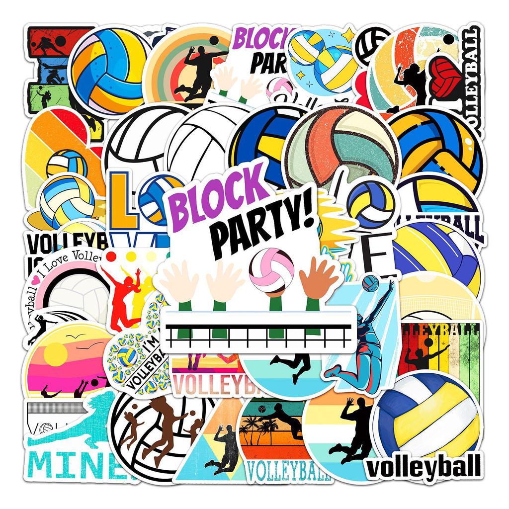 50 Volleyball Graffiti Sports Stickers - DIY, Waterproof, Creative Skateboard & Luggage Decals