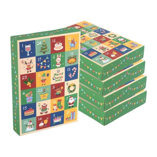 Christmas Unboxing Experience 5Pcs 24-Day Advent Calendar Box, Blank Gift Box with Xmas for Family Pull-Tab Windows, Countdown Surprise Toy Container,