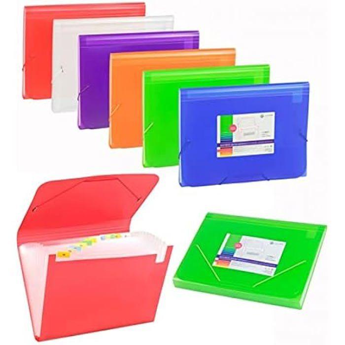 Accordéon En Plastique - CARCHIVO - Modèle Transl - 13 Compartiments - Caoutchouc Vert