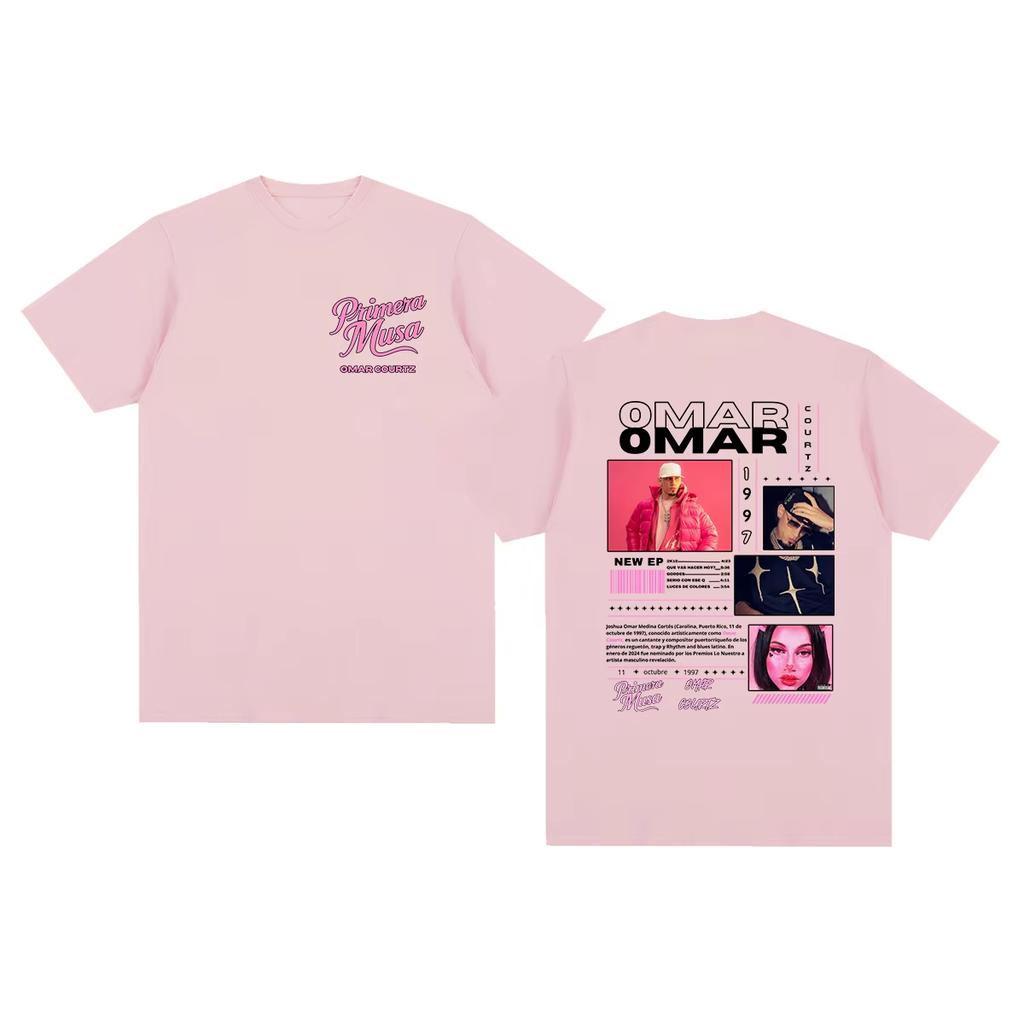 Men's New Cotton Vintage T‑Shirt with Omar Courtz Primera Musa Album Tour Merch Hip‑Hop Fashion Graphic Print Women And Men T-shirt