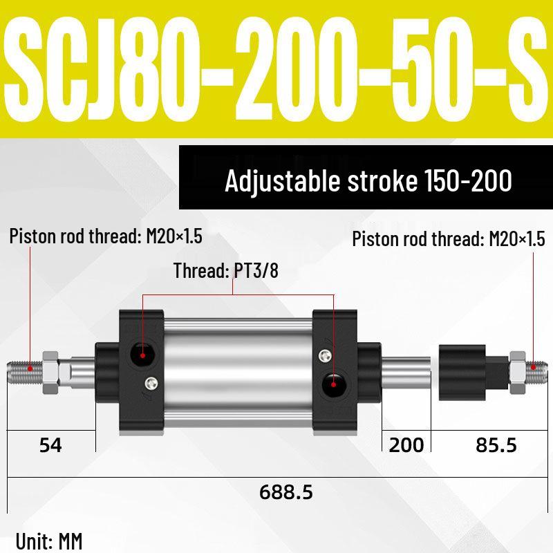 SCJ Adjustable Stroke High Thrust Pneumatic Cylinder SCJ32-160