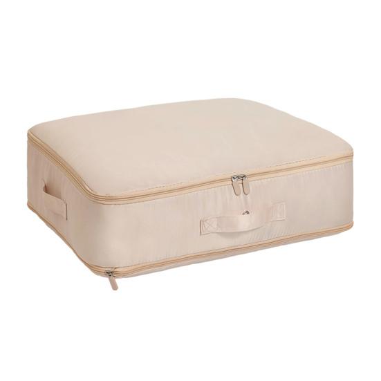 Selbstkomprimierende Aufbewahrungstasche mit Griff und Reißverschluss, großes Fassungsvermögen, leicht zugänglich, Organizer-Tasche für Kleidung und Decken zum Bewegen