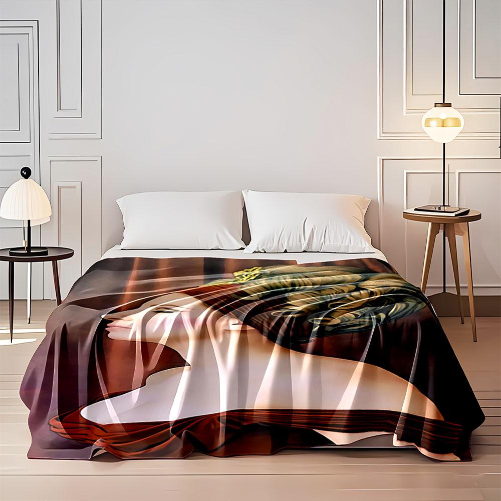 Elegant Vintage Portrait for all seasons blanket lunch break throw gift