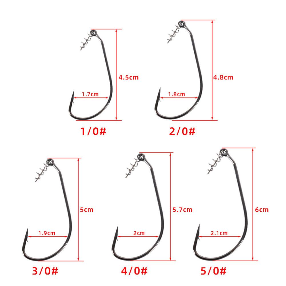 50 Pcs/set Fish Hook Carbon Steel Spring Soft Lure Crank Fishing Hooks