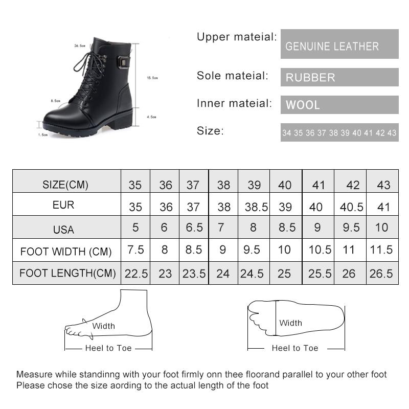 Fashion AIYUQI Winter Boots Women Genuine Leather New Wool Warm Non-slip Ladies Ankle Boots Plus Size 41 42 43 Snow Boots Women