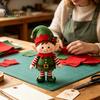 Family Activity Gift Box DIY Christmas Felt Craft Kit, Handmade Santa Gingerbread Elf Snowman Ornament Making Angel Material Holiday Art Supplies for
