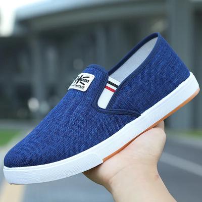 Mode Herbst Herren Stoffschuhe Lässige Bequeme Slipper Herren Atmungsaktive Canvas Flats Walking Rutschfeste Sneaker Mokassins Zapatos